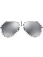 Dolce & Gabbana Eyewear Wire Mirrored Aviators - Metallic
