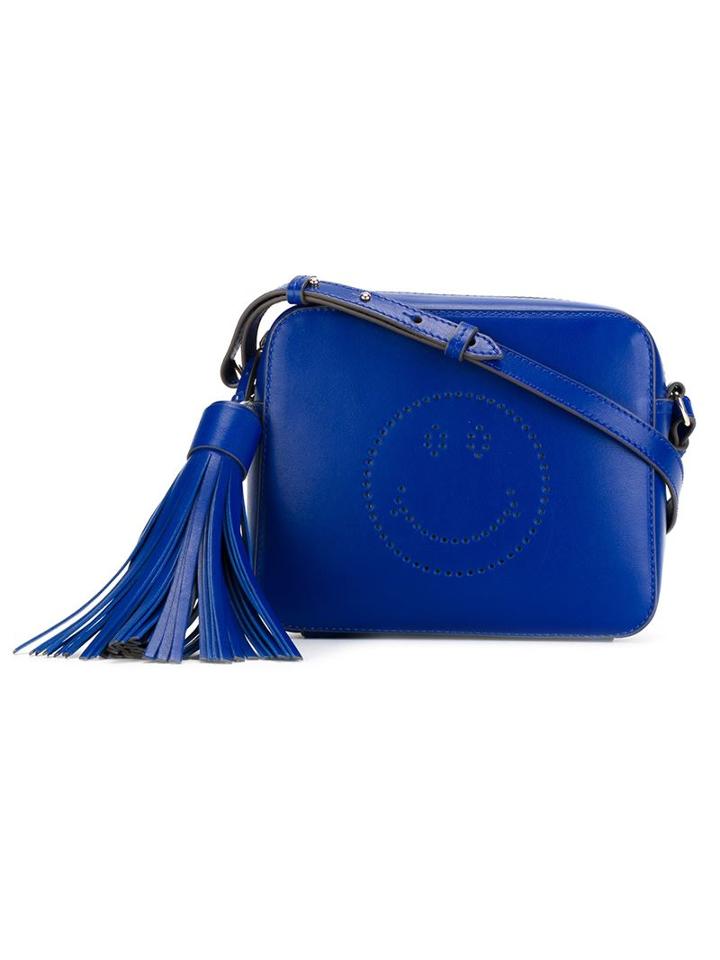 Anya Hindmarch Smiley Crossbody Bag, Women's, Blue, Leather