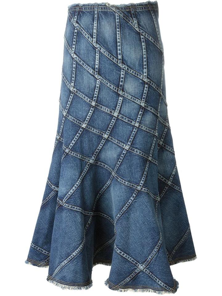 Junya Watanabe Comme Des Garçons Pleated Denim Skirt