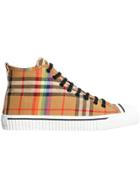 Burberry Rainbow Vintage Check High-top Sneakers - Brown