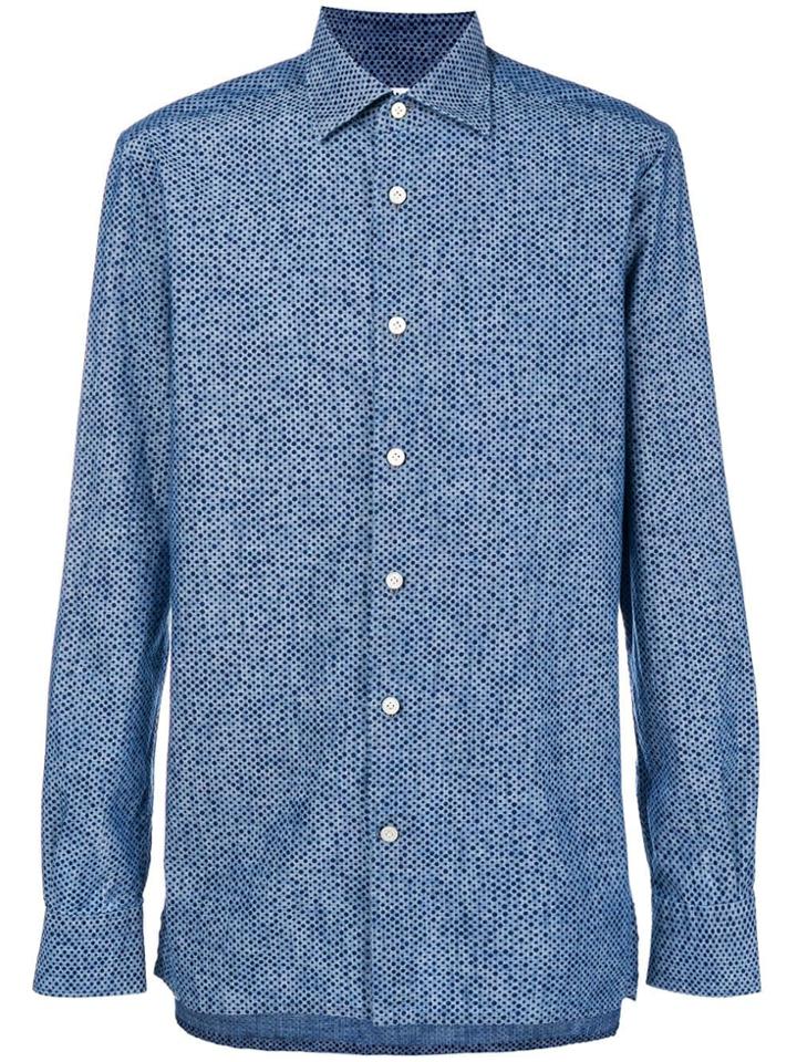 Kiton Micro Dot Shirt - Blue