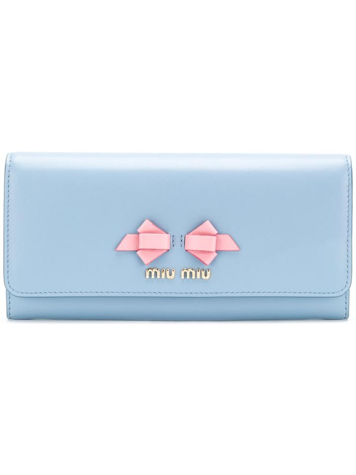 Miu Miu Logo Wallet - Blue