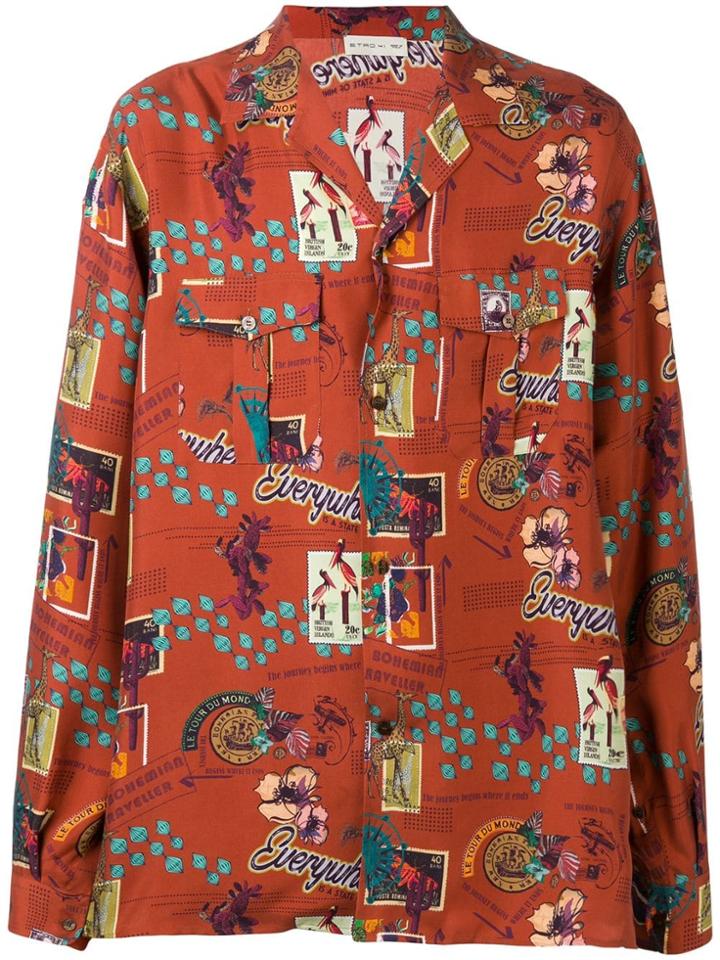 Etro Postcard-print Shirt - Red