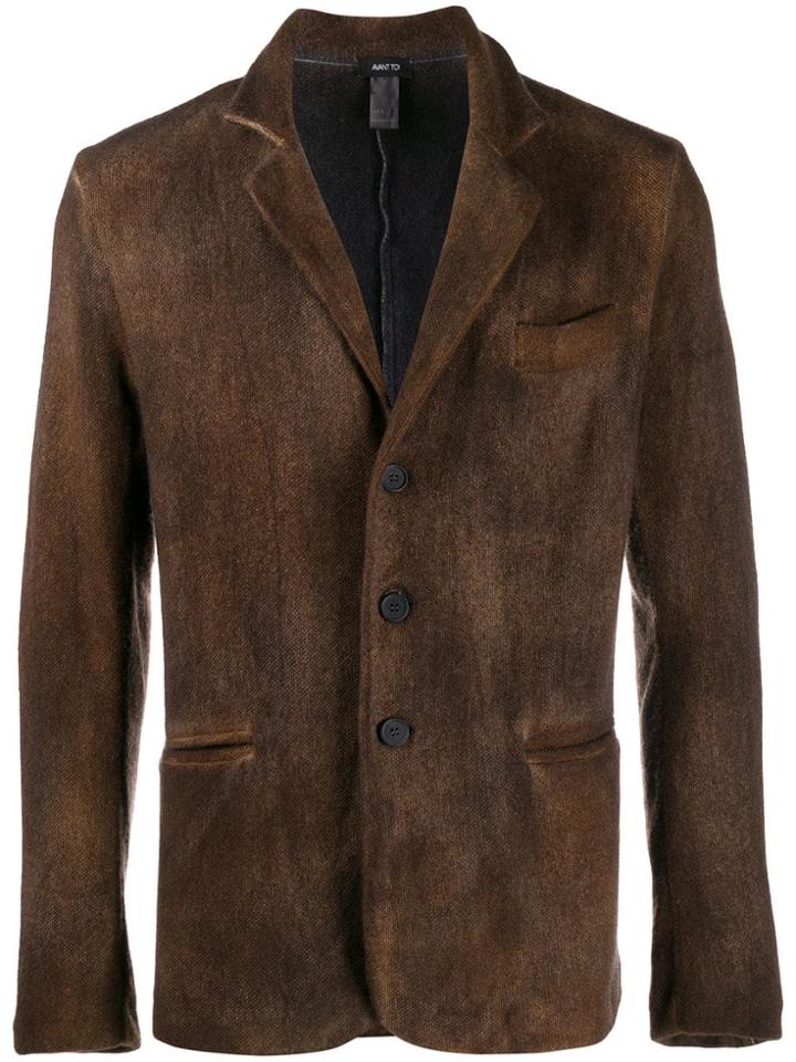 Avant Toi Buttoned Front Blazer - Brown