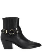 Twin-set Buckle Detail Boots - Black