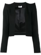 Saint Laurent Pointed Shoulder Jacket, Women's, Size: 34, Black, Silk/wool