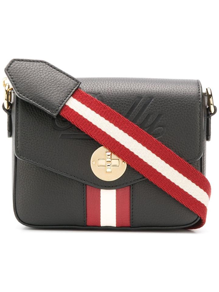 Bally Stripe Detail Crossbody Bag - Black