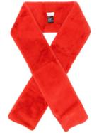 Stand Faux-fur Scarf - Red