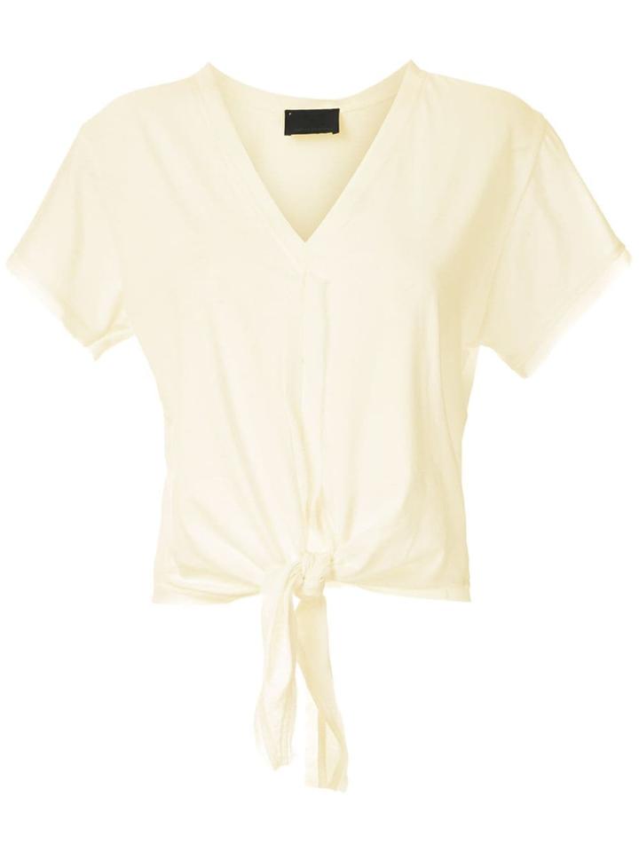 Andrea Bogosian Front Tie T-shirt - Yellow