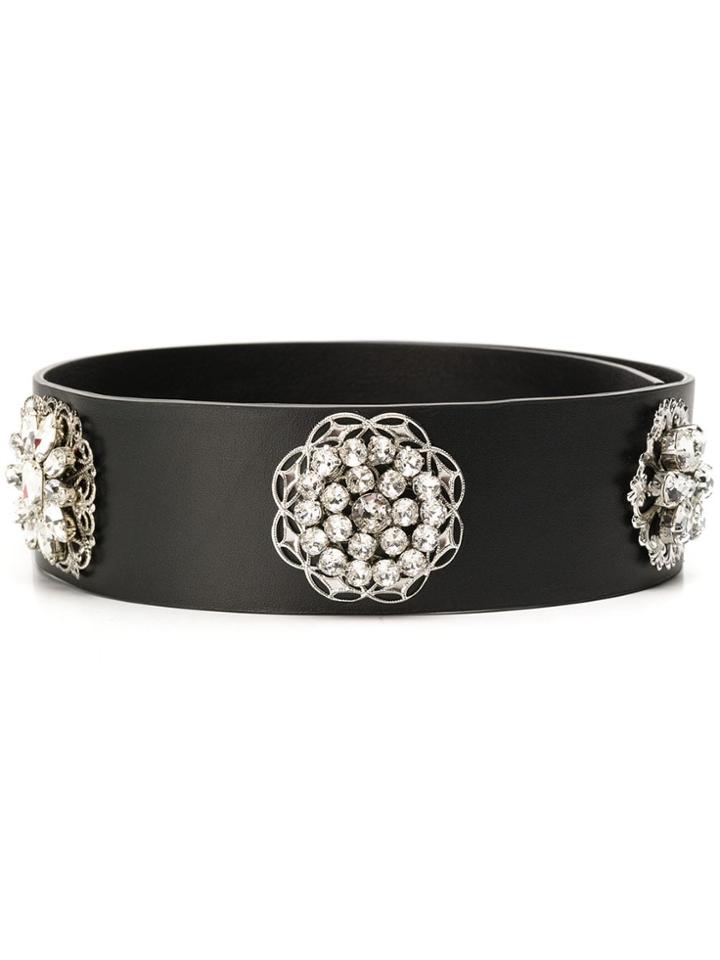 Philipp Plein Crystal Embellished Belt - Black