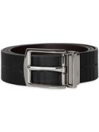 Burberry Reversible Ekd Check Leather Belt - Black