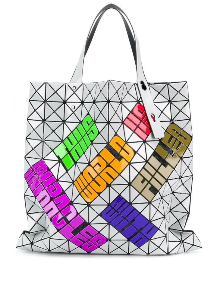 Bao Bao Issey Miyake Typography Tote Bag - Grey