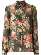 Diesel Check Flower Appliqué Shirt - Blue
