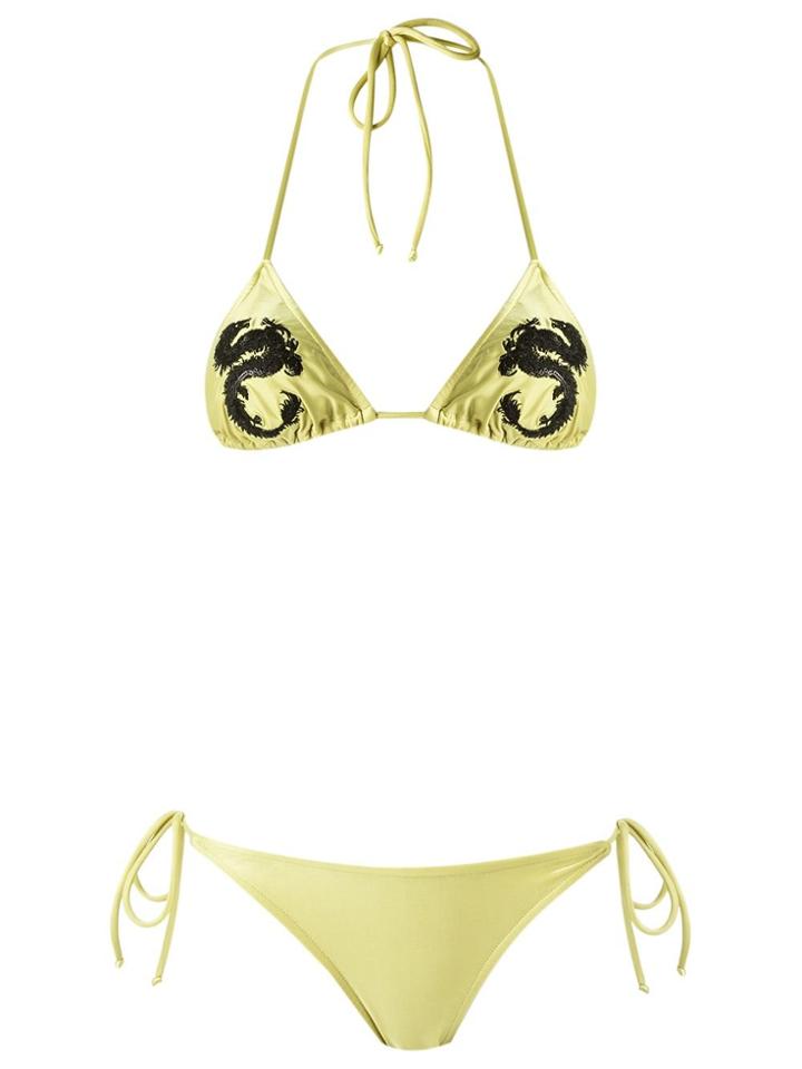 Adriana Degreas Embroidered Bikini Set - Yellow & Orange
