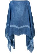 Destin Striped Poncho - Blue