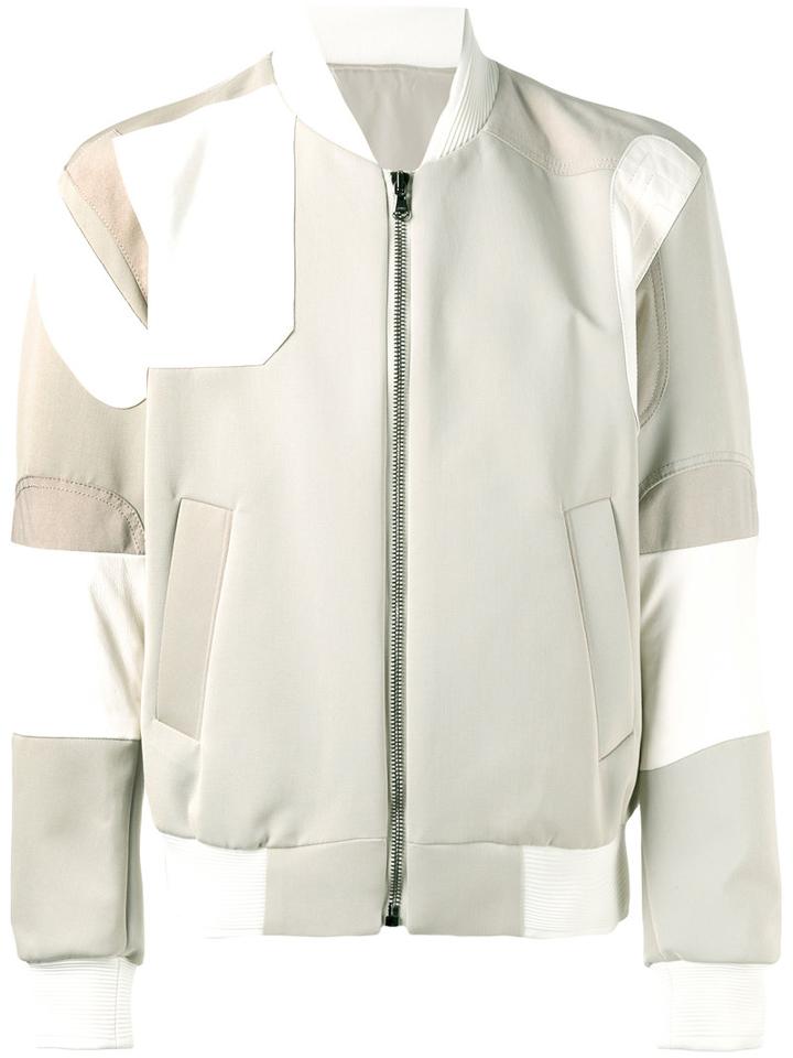 Bomber Jacket - Men - Cotton/polyester/viscose/lamb Fur - 46, Nude/neutrals, Cotton/polyester/viscose/lamb Fur, Wooyoungmi