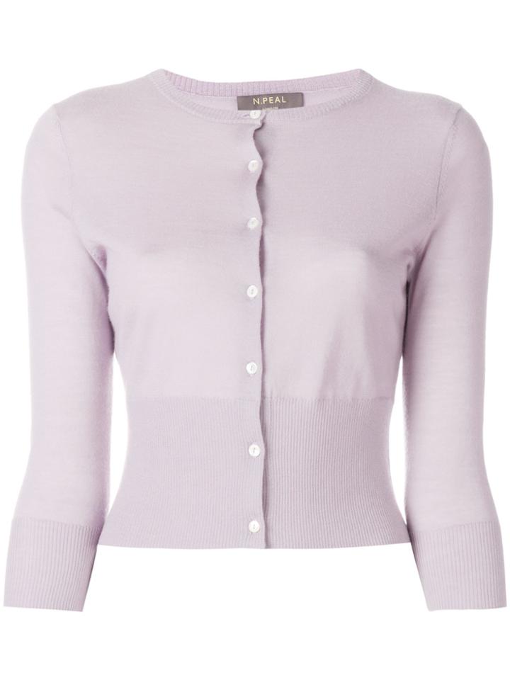 N.peal Super Fine Cashmere Cardigan - Pink & Purple