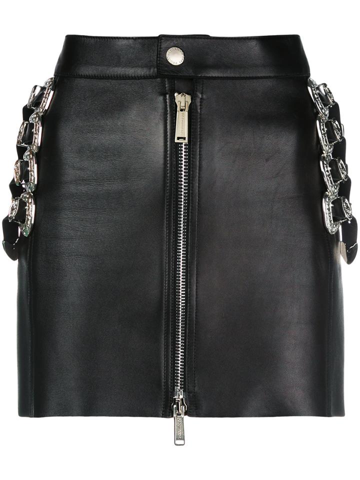 Dsquared2 Mini Skirt With Belt Embellishments - Black