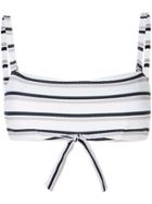 Asceno Striped Bikini Top - White