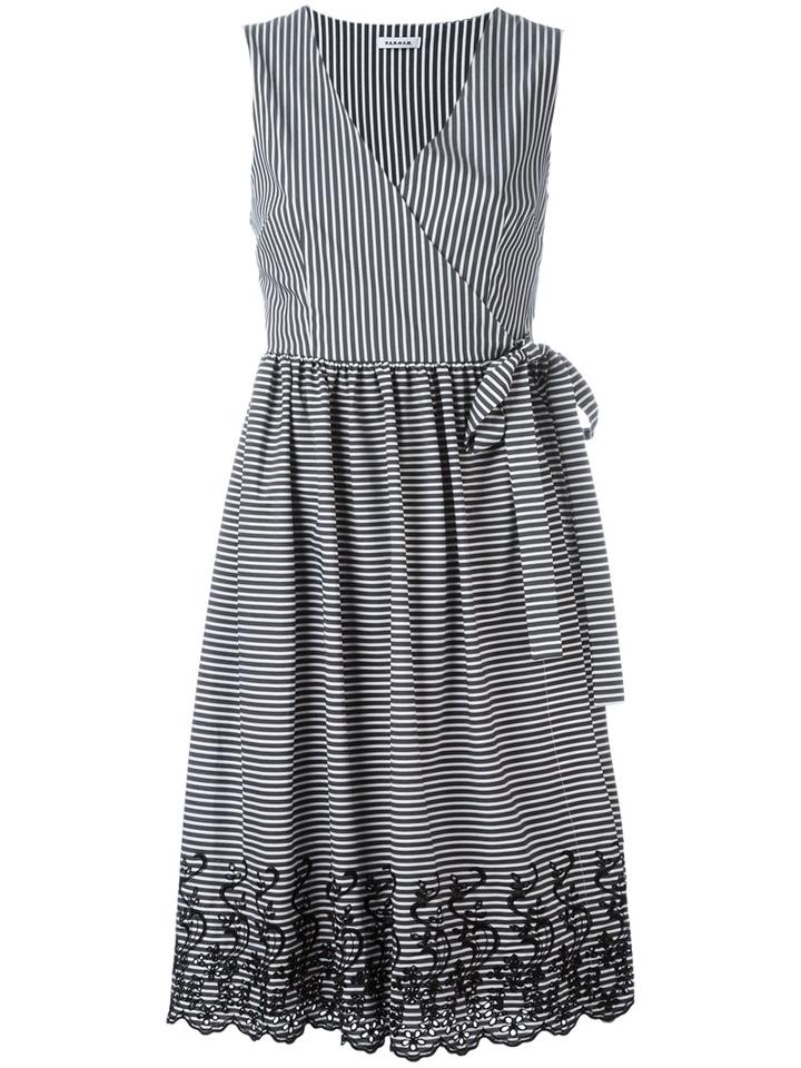 P.a.r.o.s.h. Striped Wrap Dress, Women's, Size: Xs, Grey, Cotton/polyamide/spandex/elastane
