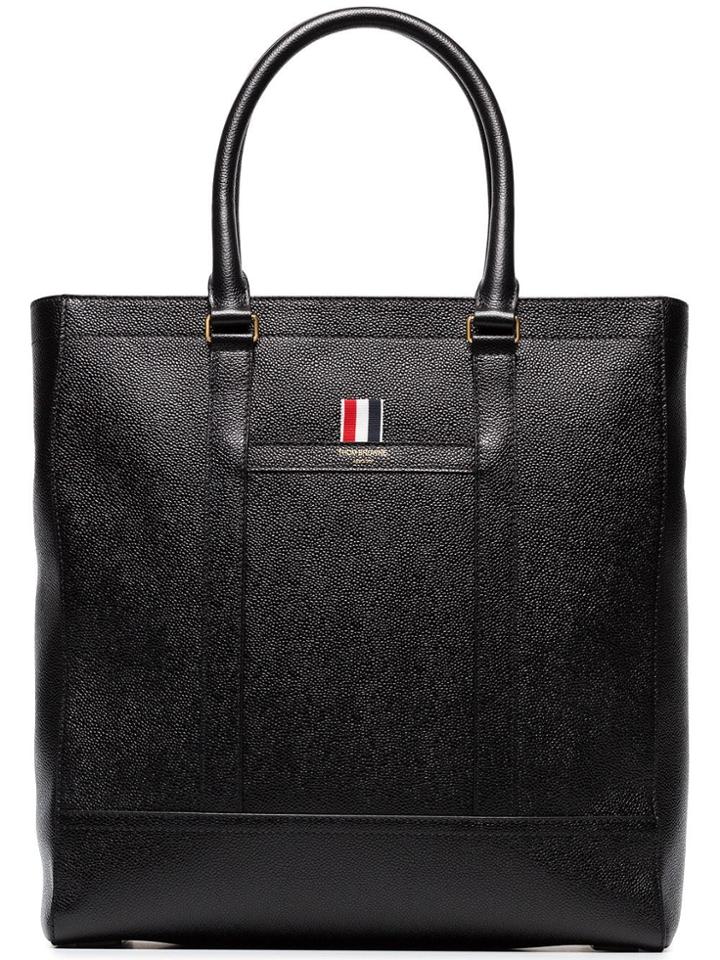 Thom Browne Leather Tote Bag - Black