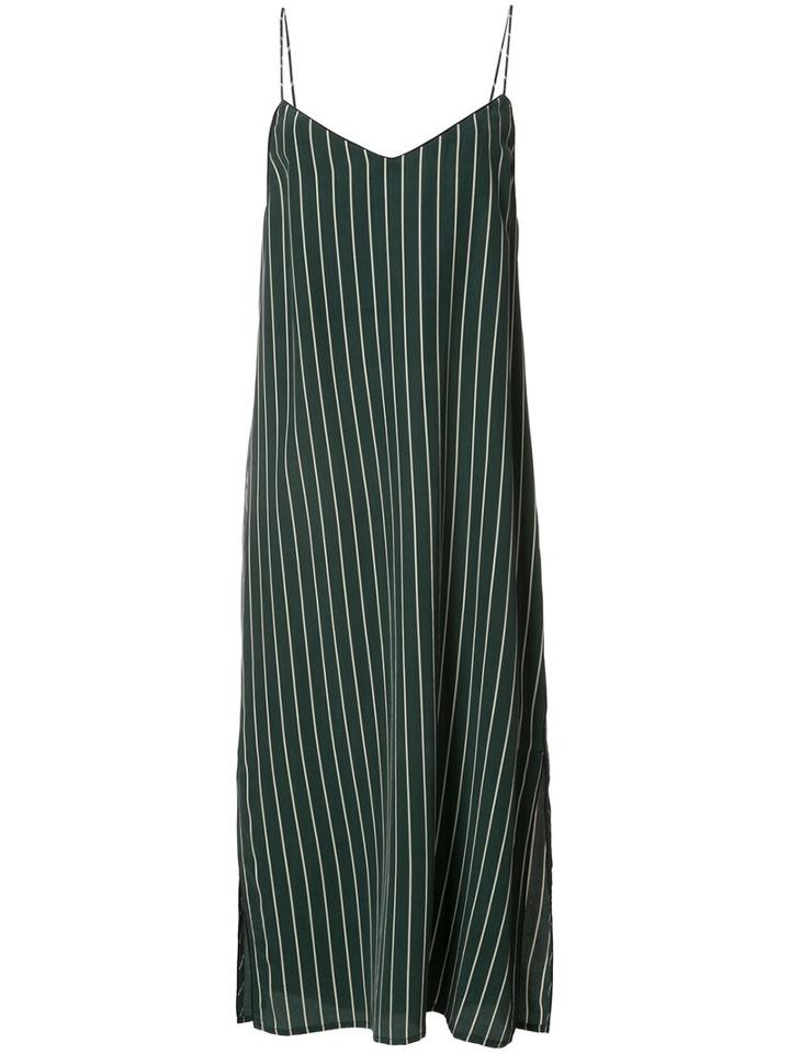 Ganni Striped Cami Dress, Women's, Size: 38, Green, Silk