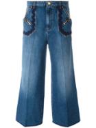 Sonia Rykiel Wide-legged Cropped Jeans, Women's, Size: 40, Blue, Cotton/lyocell