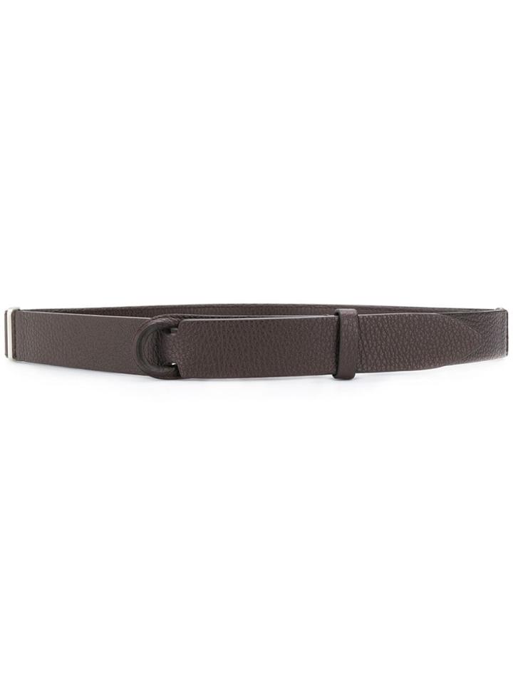 Orciani Nobuckle Textured Belt - Brown