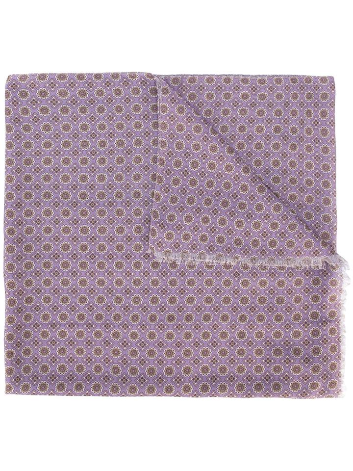 Pal Zileri - Floral Printed Scarf - Men - Cotton/cashmere - One Size, Pink/purple, Cotton/cashmere