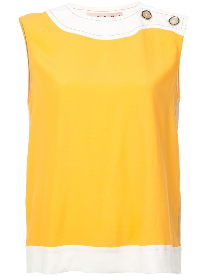 Marni Contrast Edges Top - Yellow & Orange