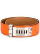 Hermès Vintage Stud Detail Belt, Women's, Size: 75, Yellow/orange