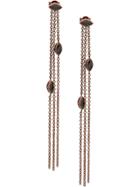 Maha Lozi 18kt Rose Gold Waterfall Earrings - Black