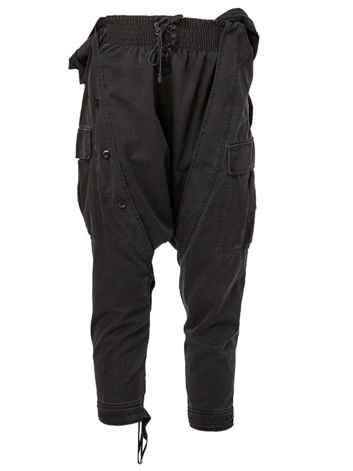 Faith Connexion Drop-crotch Cropped Trousers, Women's, Size: Small, Black, Cotton