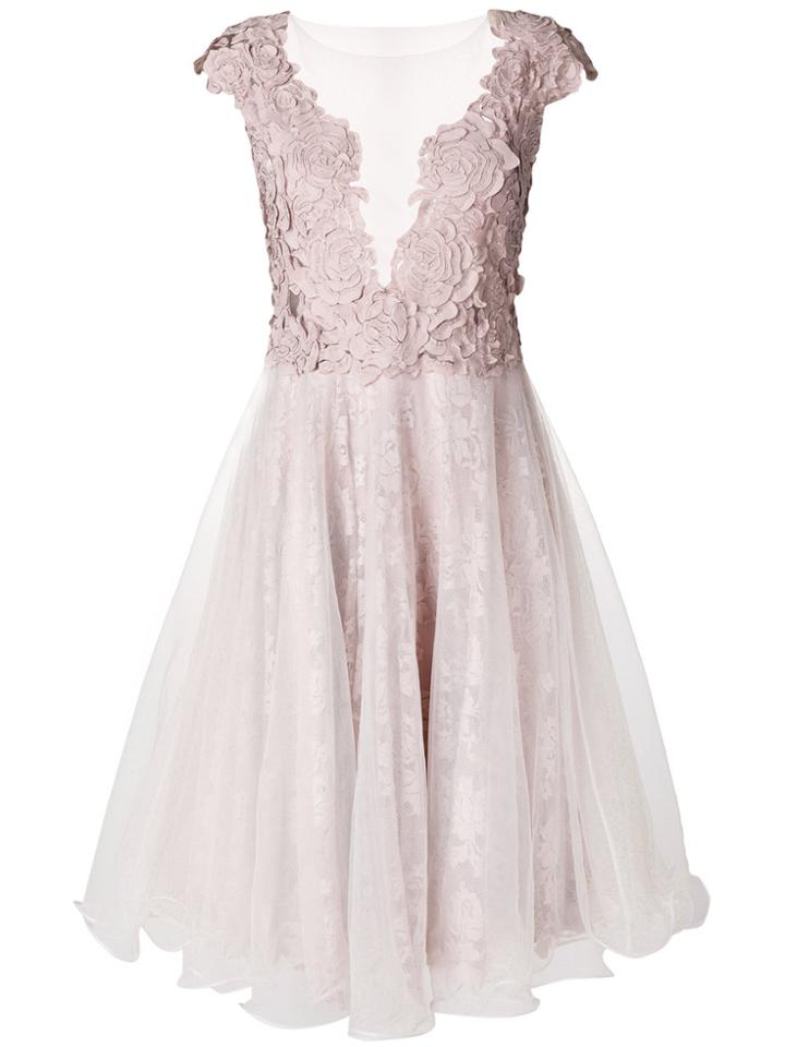 Olvi S Plunging V-neck Dress - Nude & Neutrals