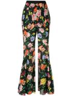 Alice Mccall Floral Picasso Flared Trousers - Black