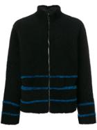 Inès & Maréchal Striped Shearling Coat - Black