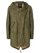 Mr & Mrs Italy Antique Effect Midi Parka - Green