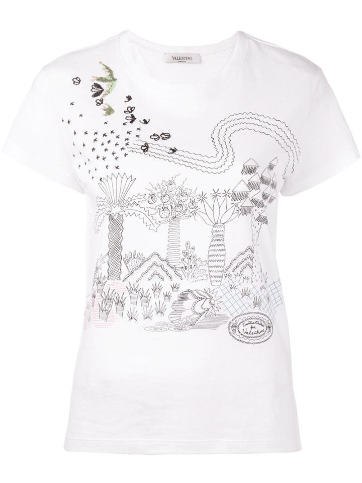 Valentino - Printed T-shirt - Women - Cotton - S, White, Cotton