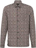 Prada Embellished Collar Printed Shirt - Red