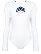 Perfect Moment Crossover Strap Back Swim Suit - White