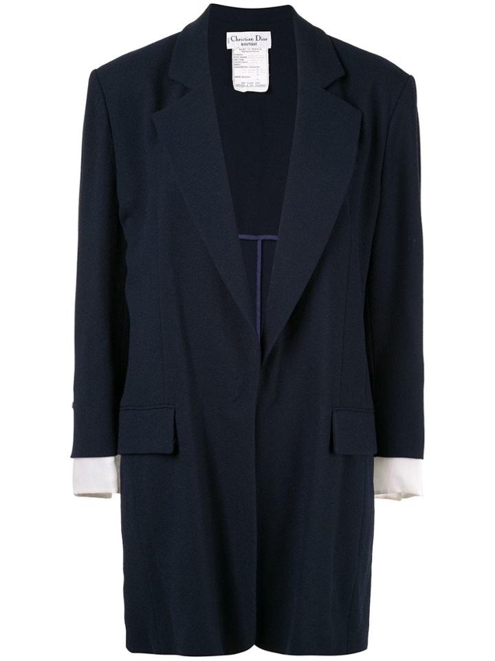Christian Dior Vintage Long Layered Sleeve Blazer - Blue