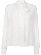 Giambattista Valli - Pussy Bow Blouse - Women - Silk - 40, Nude/neutrals, Silk