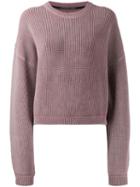 T By Alexander Wang Ribbed Oversize Jumper - Pink