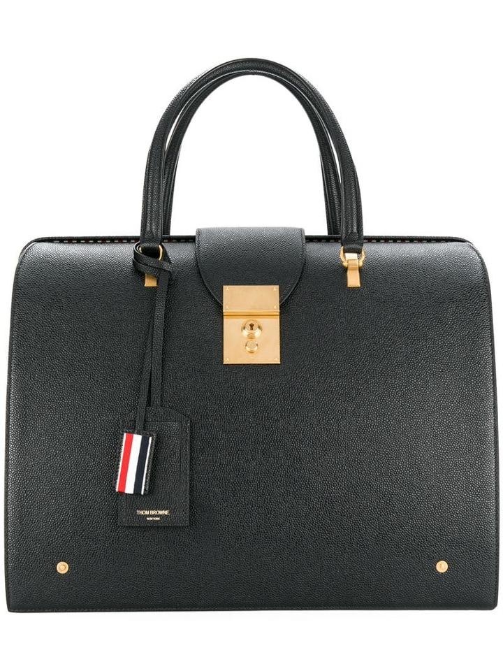 Thom Browne Pebbled Leather Mr. Thom Bag - Black