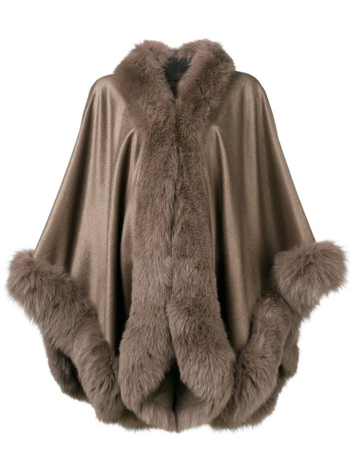Liska Oversized Cape Coat - Neutrals