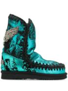 Mou Mou Fw101006c Eskimo 24 Eagle Patch Fpgrn Leather/fur/exotic