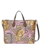 Gucci - Gucci Bengal Soft Gg Tote - Women - Leather/canvas/microfibre - One Size, Brown, Leather/canvas/microfibre
