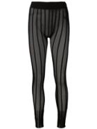 Issey Miyake Striped Mesh Leggings, Women's, Size: 2, Nylon/cork/polyurethane