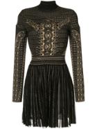 Roberto Cavalli Henna Motif Short Dress - Black