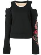 Ssheena Cold Shoulder Sweatshirt, Women's, Size: Small, Black, Cotton